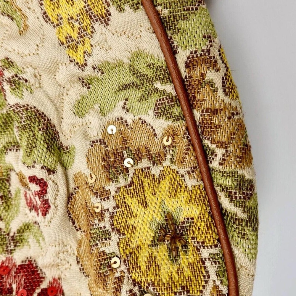 👜 Vintage Liz Claiborne Floral Tapestry Crossbody/Shoulder Bag | Cottagecore - Picture 7 of 8